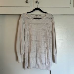 Loft white woven sweater size 20/22 Euc 100% cotton